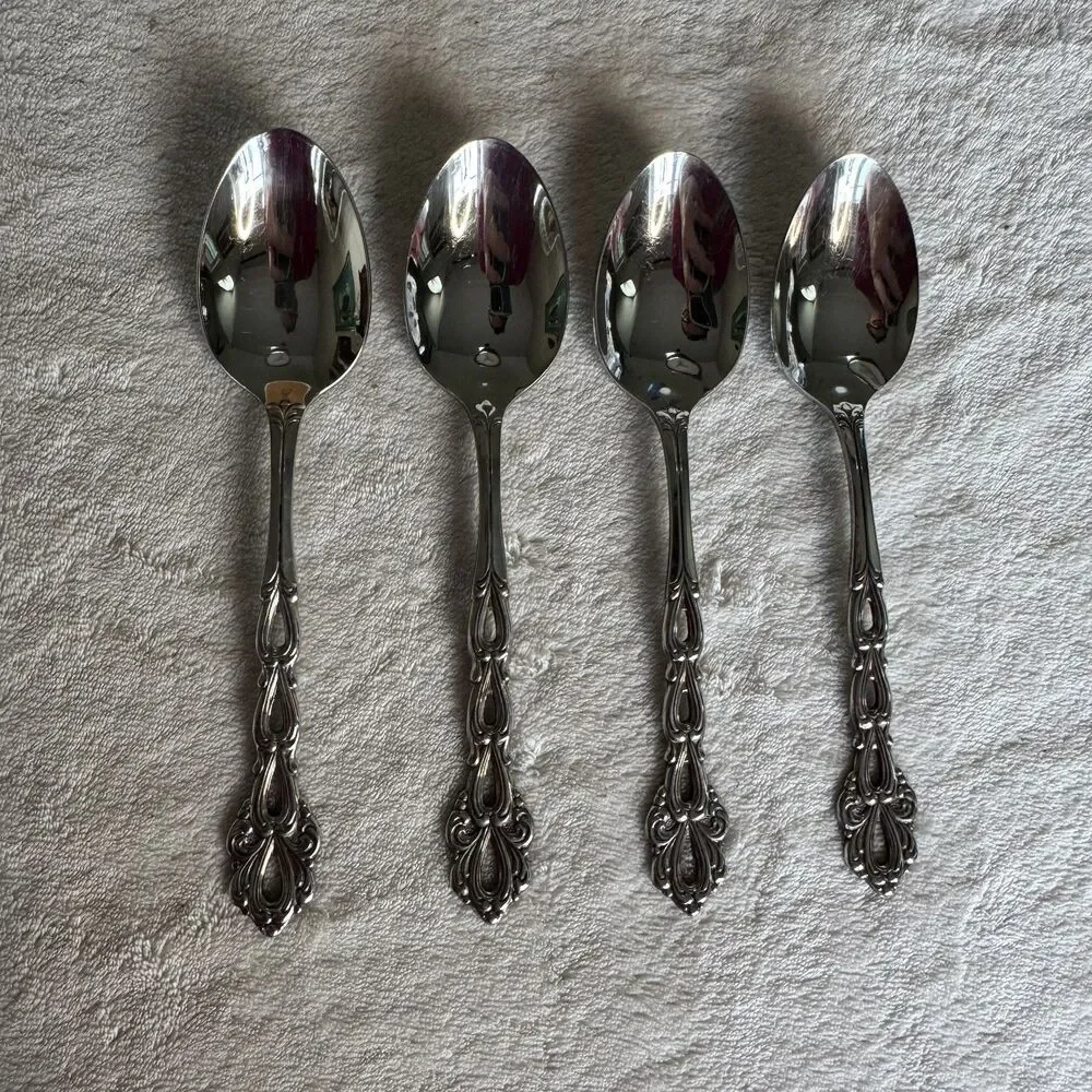 4-Teaspoons Set Of 4 Oneida Chandelier Community Glossy Stainless Flatware MCM